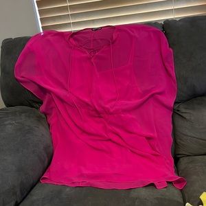 Hot Pink T-Shirt Laced Dress - Worn Once